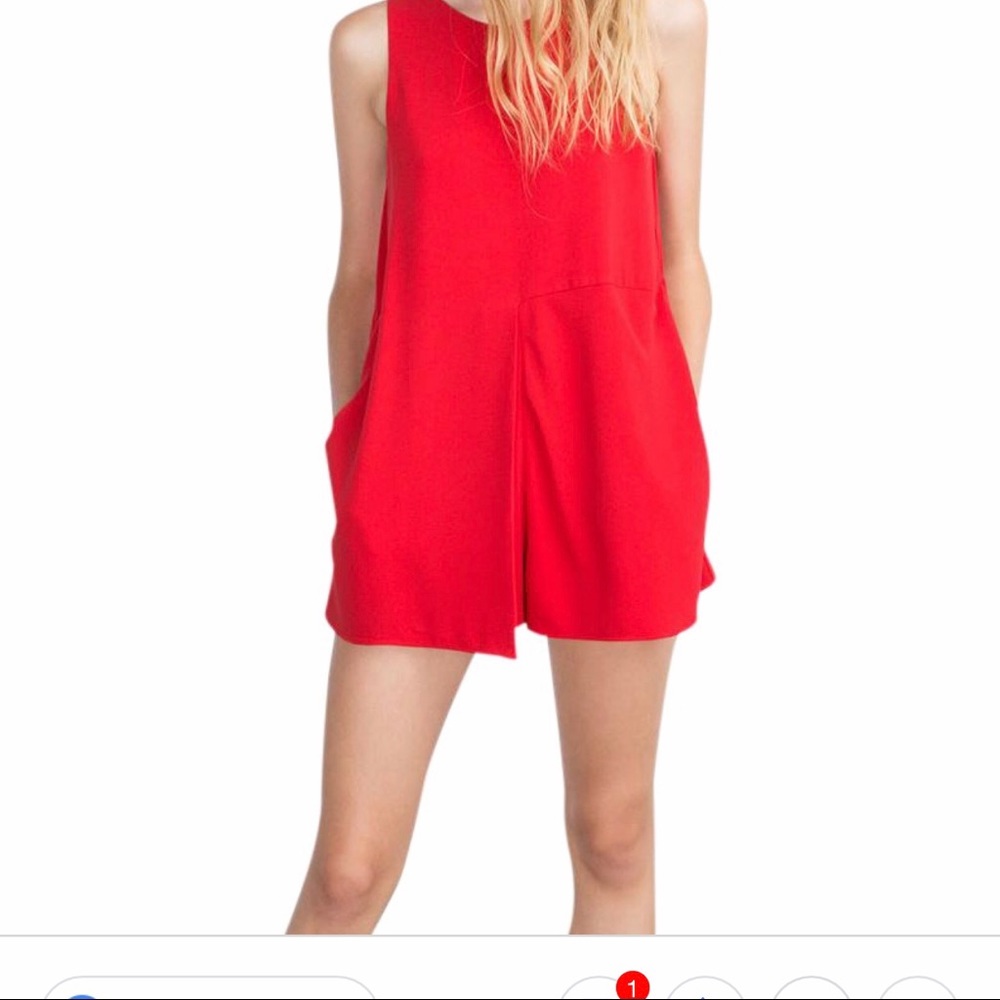 Zara Trafaluc Red Romper